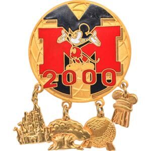 Disney 2000 4 Park Icon Dangle Gold Limited Edition /10,000 Pin